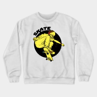 Skateboarding Skull Crewneck Sweatshirt